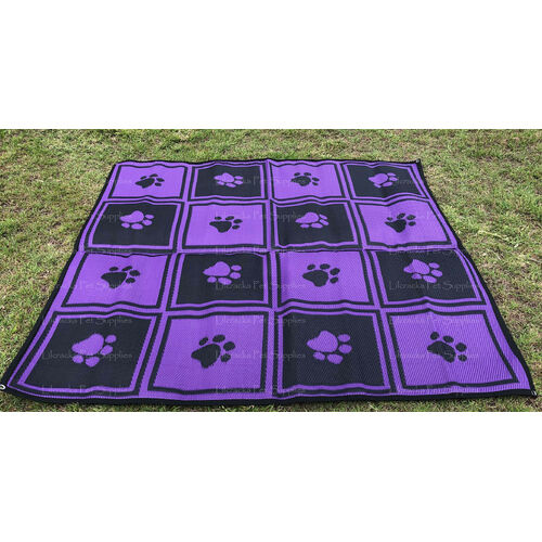 Gazebo Mat 3m x 3m Purple Checkers & Paws Pattern
