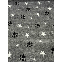 Vet/Dry Bed *Non-Backed* Grey Paws and Stars