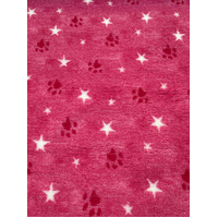 Vet/Dry Bed *Rubberback* Pink Paws and Stars