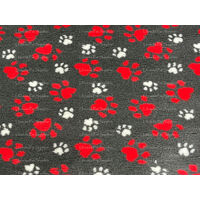 Vet/Dry Bed *Rubberback* Charcoal Red Paws
