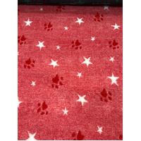Vet/Dry Bed *Rubberback* Red Paws and Stars