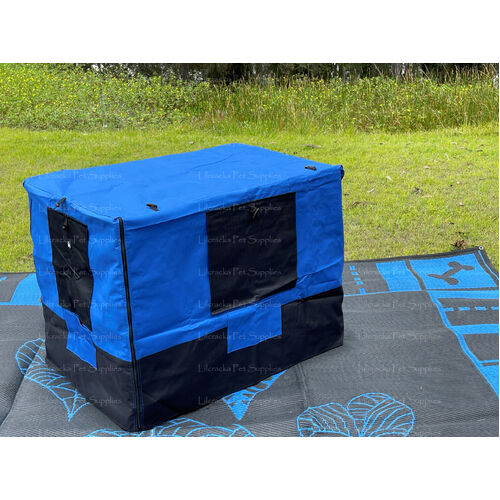 Canvas Waterproof Crate Cover 30inch Blue