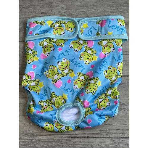 Dog/Cat Diaper *NO TAIL HOLE* Large Frogs