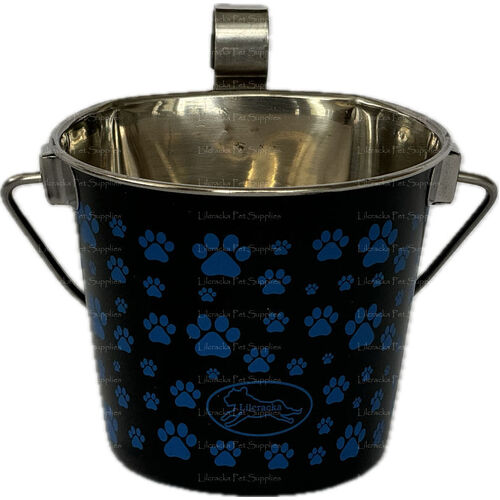 Stainless Steel Flat SIde Bucket "Single Hook Only" 0.9lt Blue
