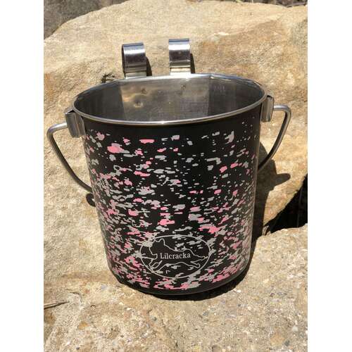 Stainless Steel Flat Side Bucket 1.9lt Pink- Aztec