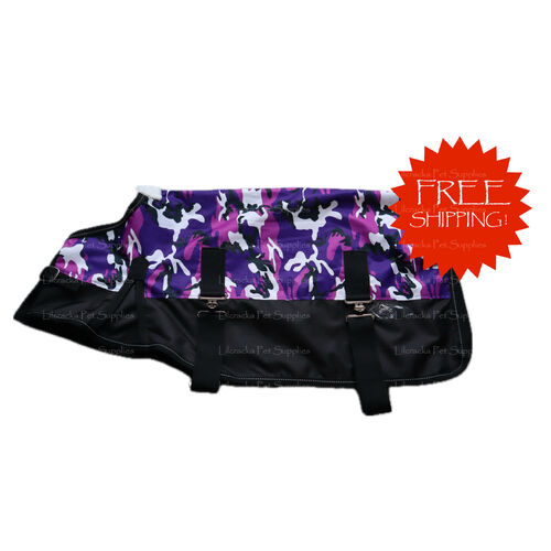 Lilcracka Livestock Coat Winter 65cm Purple Camo