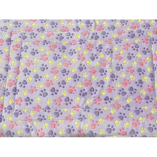Plush Crate Mat 30inch Purple With Paws