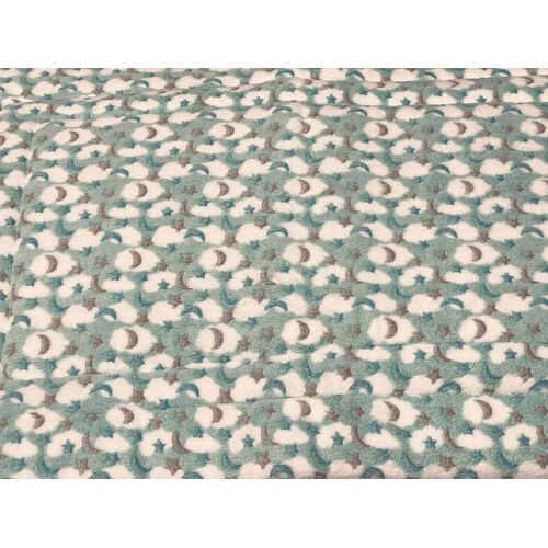 Plush Crate Mat 48inch Teal Pattern