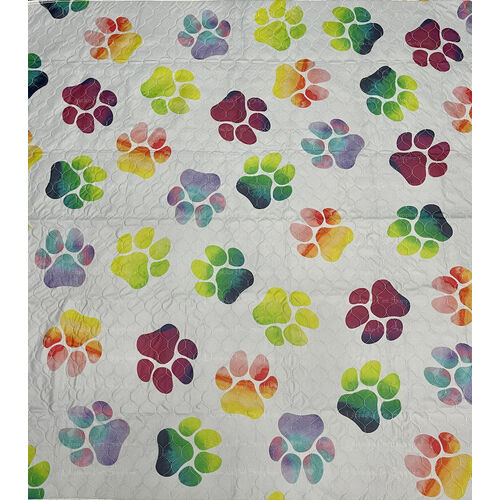 Washable Pet Pad 150cm x 150cm Grey Paws