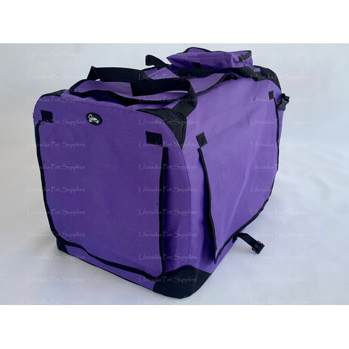 Soft/Fabric Collapsible Pet Crate/Cage Purple 110cm