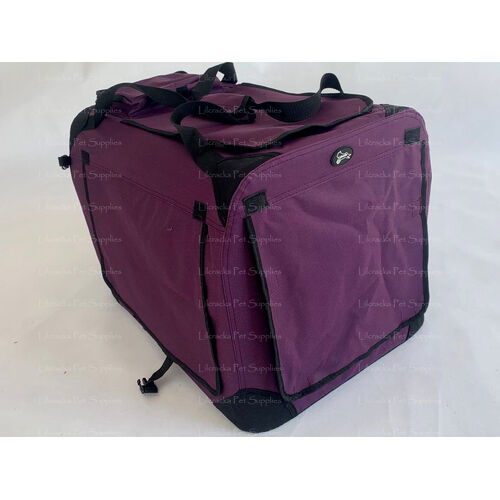 Soft/Fabric Collapsible Pet Crate/Cage Plum 122cm