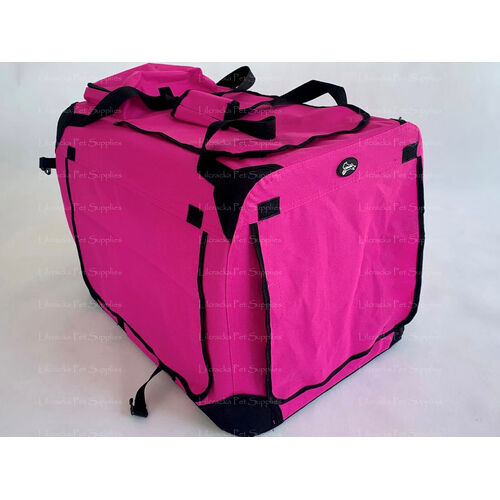 Soft/Fabric Collapsible Pet Crate/Cage Pink 90cm
