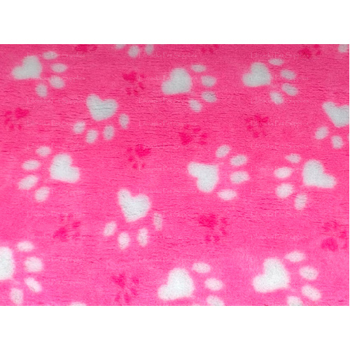 Vet/Dry Bed *Greenback* Pink Paws *** 50cm Long x 1.5m wide ***