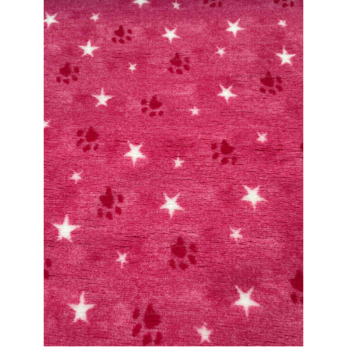 Vet/Dry Bed *Greenback* Pink Paws and Stars *** 50cm Long x 1.5m wide ***