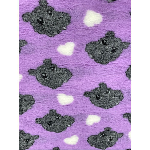 Vet/Dry Bed *Greenback* Purple Hippo *** 50cm Long x 1.5m wide ***
