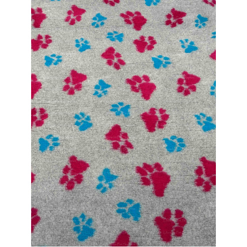 Vet/Dry Bed *Non-Backed* Blue Pink Paws *** 50cm Long x 1.5m wide ***
