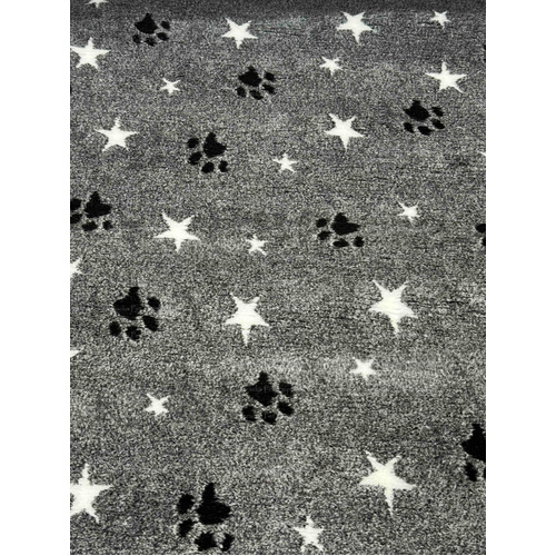 Vet/Dry Bed *Non-Backed* Grey Paws and Stars *** 50cm Long x 1.5m wide ***