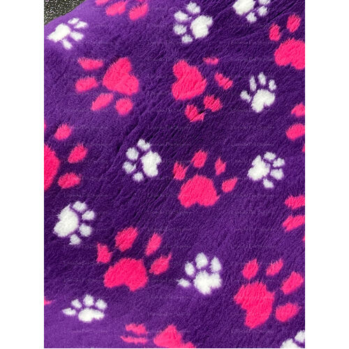 Vet/Dry Bed *Non-Backed* Paws Purple Pink ** 2m Long x 1.5m wide  **Postage Included**