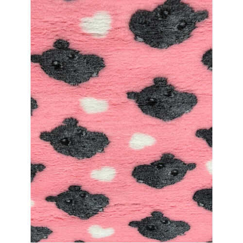 Vet/Dry Bed *Non-Backed* Pink Hippo *** 50cm Long x 1.5m wide *** 