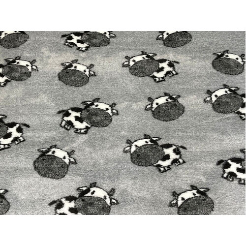 Vet/Dry Bed *Rubberback* Grey Cows *** 50cm Long x 1.5m wide ***