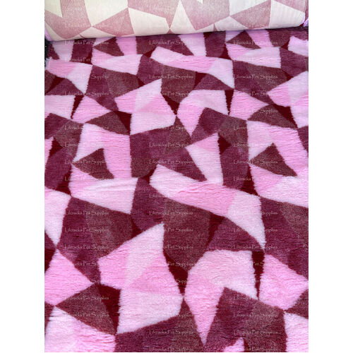 Vet/Dry Bed *Rubberback* Geometric Pink *** 50cm Long x 1.5m wide *** 