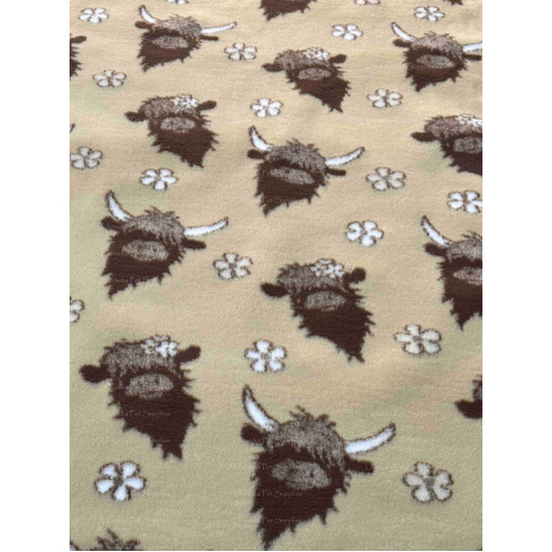 Vet/Dry Bed *Rubberback* Highland Cows *** 50cm Long x 1.5m wide ***