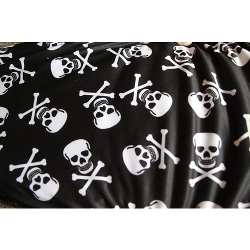 Dog/Cat Wrap/Belly Band Medium Long Black Skulls
